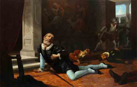 Muerte de Francisco Pizarro 26 de junio de 1541. | Fuente: Óleo de Ramón Muñiz (1885).