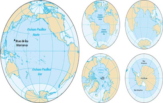 "Los océanos" hacen en conjunto una superficie total de 335 710 000 Km².