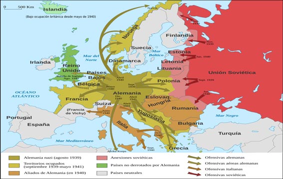 La Segunda Guerra Mundial en Europa (1939-1941).