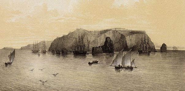 Islas de Chincha, durante la Era del Guano (1865).